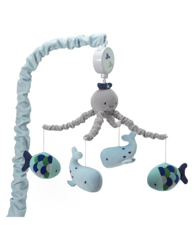 Móvil Musical para Cuna Lambs & Ivy Oceania - Pulpo y Ballenas