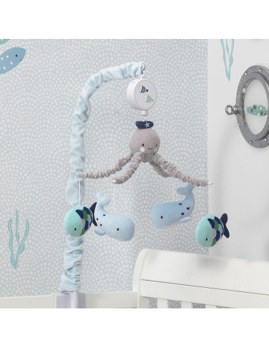 Móvil Musical para Cuna Lambs & Ivy Oceania - Pulpo y Ballenas