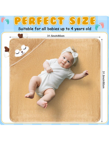 Paquete de 8 Toallas de Bebé con Capucha VZZNN 80x80 cm