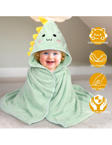 Paquete de 8 Toallas de Bebé con Capucha VZZNN 80x80 cm