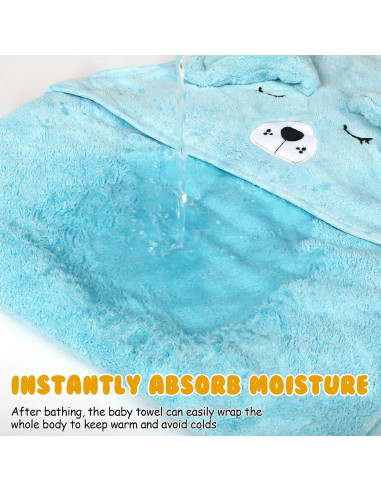 Paquete de 8 Toallas de Bebé con Capucha VZZNN 80x80 cm