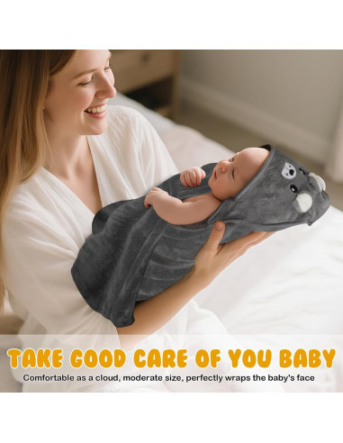 Paquete de 8 Toallas de Bebé con Capucha VZZNN 80x80 cm