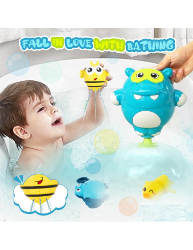 Juguetes de baño EKU Hipopótamo con tazas apilables y pato