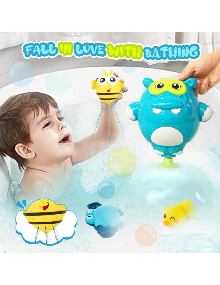 Juguetes de baño EKU Hipopótamo con tazas apilables y pato