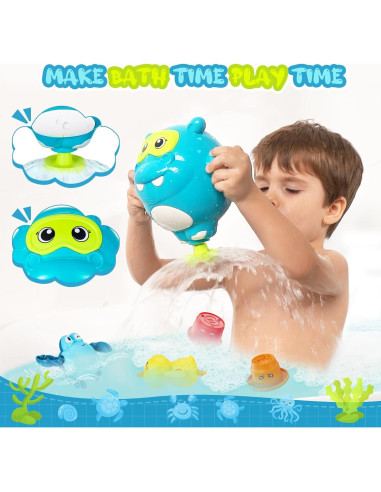 Juguetes de baño EKU Hipopótamo con tazas apilables y pato