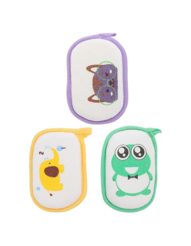 3 Esponjas de Baño Exfoliantes para Niños HAKIDZEL 13x9cm