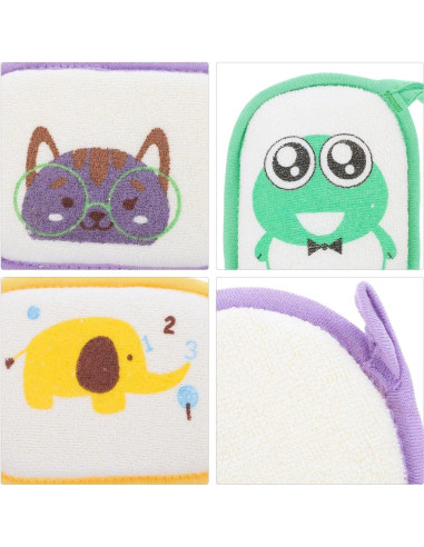 3 Esponjas de Baño Exfoliantes para Niños HAKIDZEL 13x9cm