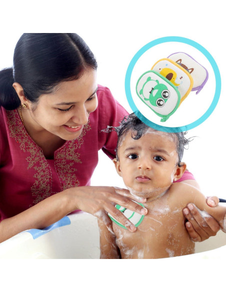 3 Esponjas de Baño Exfoliantes para Niños HAKIDZEL 13x9cm