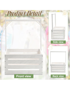 Caja de Madera Suzile para Baby Shower 41x30x23 cm Blanca 2