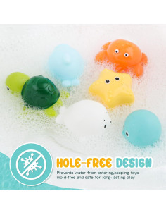 Juguetes de Baño PUPTILY Paquete de 6 Sin Agujeros para Bebés 2