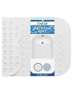 Alfombra de Baño Antideslizante ComfiLife 102x40 cm Crema