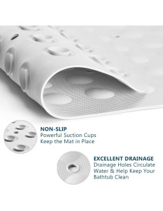 Alfombra de Baño Antideslizante ComfiLife 102x40 cm Crema 2