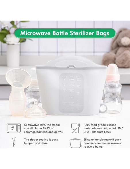 Paquete de 2 Bolsas de Sanitización de Vapor DOYOQI 1.5L Paquete de 2 Bolsas de Sanitización de Vapor DOYOQI 1.5L