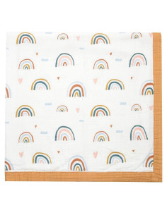 Manta de Muselina Little Jump 120x120 cm Arcoíris Suave