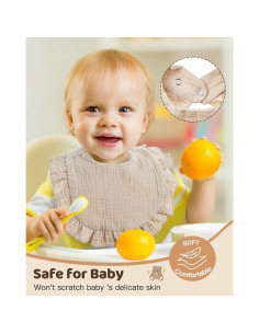 Baberos de Muselina Lictin 8-Pack Algodón Unisex para Bebés 2