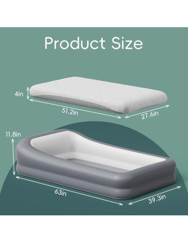 Cama de viaje inflable GloTika para niños 160x100 cm con sábana