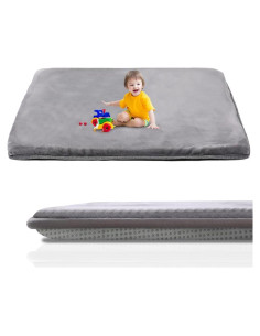 Alfombra de Juego para Bebés Gris 127x127 cm Antideslizante