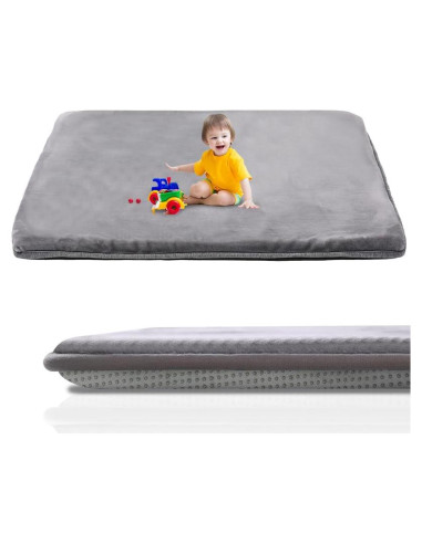 Alfombra de Juego para Bebés Gris 127x127 cm Antideslizante