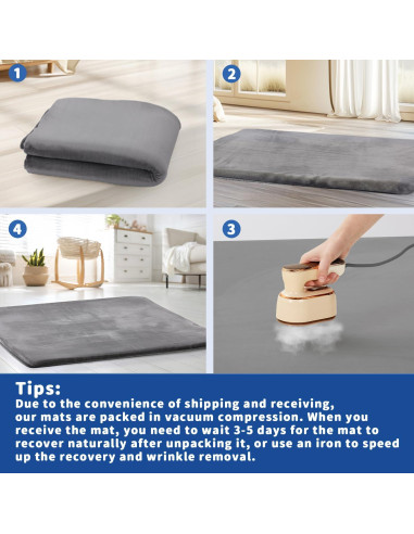 Alfombra de Juego para Bebés Gris 127x127 cm Antideslizante