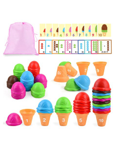 Juguete de Apilamiento y Clasificación de Colores Sotodik - 55 Bolas