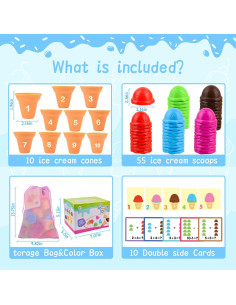 Juguete de Apilamiento y Clasificación de Colores Sotodik - 55 Bolas 2