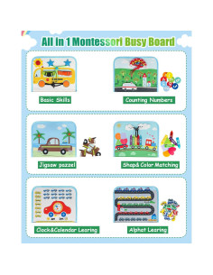 Tablero Ocupado Montessori Primo Lines Azul 280g 1-6 Años 2