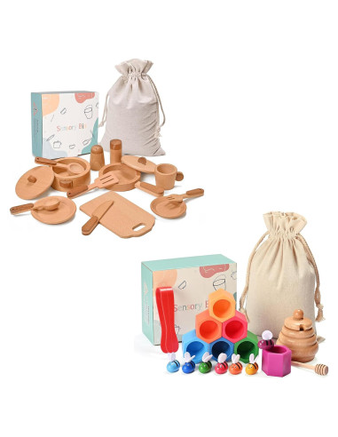 Caja Sensorial Montessori para Niños - Juguetes de Madera Educativos