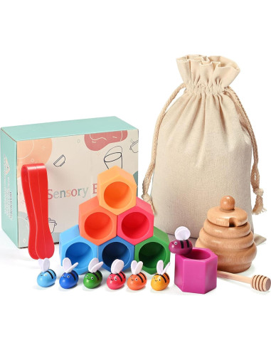 Caja Sensorial Montessori para Niños - Juguetes de Madera Educativos