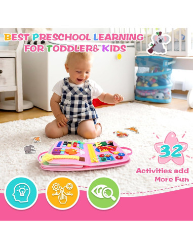 Libro Ocupado 10 en 1 Orubomic para Niños 1-3 Años