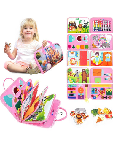 Libro Ocupado 10 en 1 Orubomic para Niños 1-3 Años