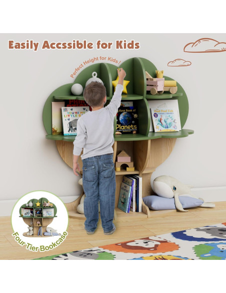 Estantería en forma de árbol NACHES para niños 12 compartimentos