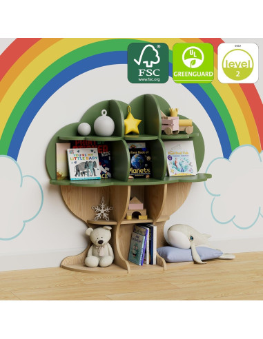 Estantería en forma de árbol NACHES para niños 12 compartimentos