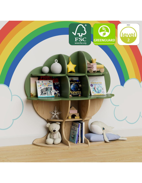 Estantería en forma de árbol NACHES para niños 12 compartimentos