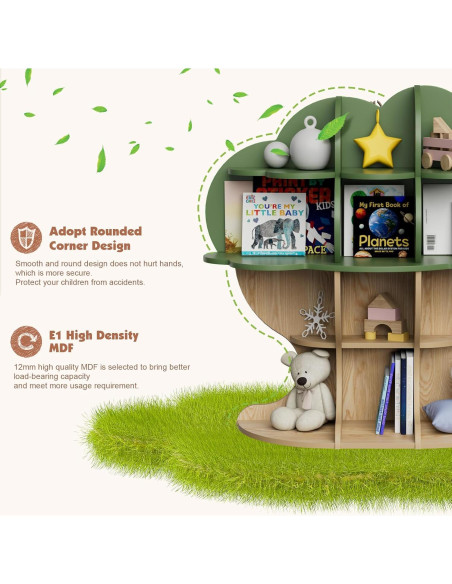 Estantería en forma de árbol NACHES para niños 12 compartimentos