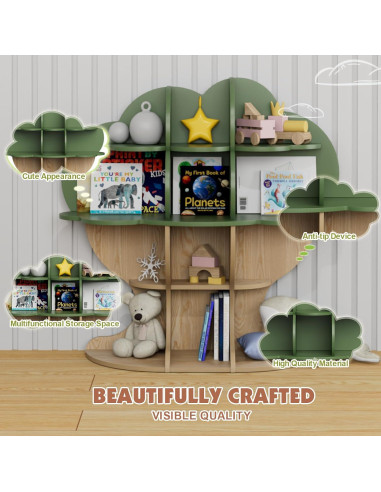 Estantería en forma de árbol NACHES para niños 12 compartimentos