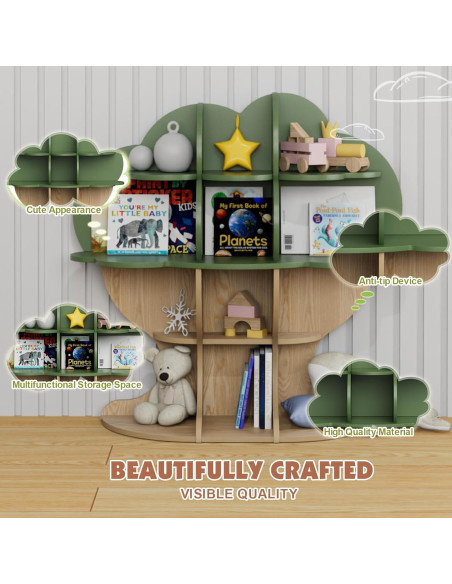 Estantería en forma de árbol NACHES para niños 12 compartimentos