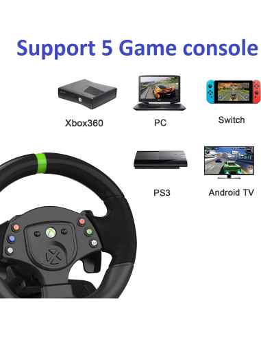 Volante de Juego DOYO R180C para Xbox 360 y PC con Pedales