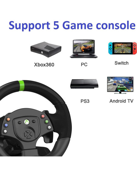 Volante de Juego DOYO R180C para Xbox 360 y PC con Pedales