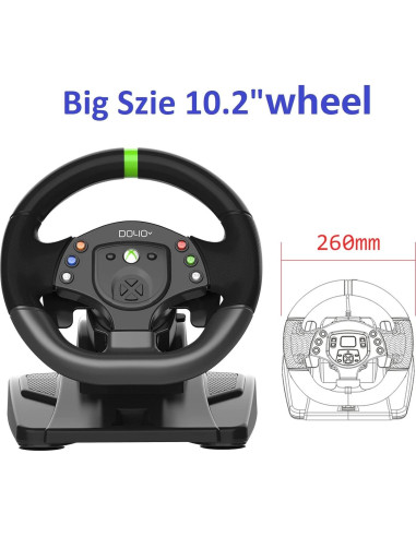 Volante de Juego DOYO R180C para Xbox 360 y PC con Pedales