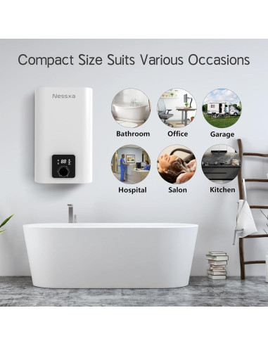 Calentador de Agua Eléctrico Nessxa 4 Galones 1500W Bajo Fregadero