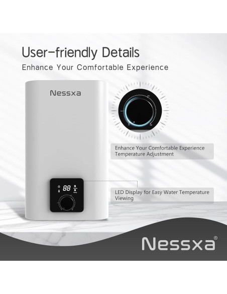 Calentador de Agua Eléctrico Nessxa 4 Galones 1500W Bajo Fregadero