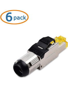 Conector RJ45 Cat 6A Cable Matters 6-Pack 10Gbps Blindado 2