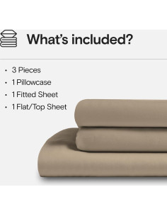 Juego de Sábanas DOZ SIJO Individual 3 Piezas Viscosa Orgánica Duna 2