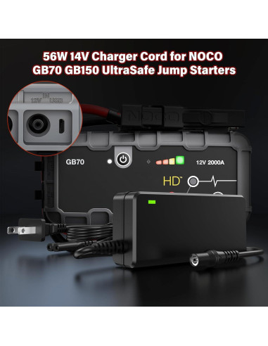 Cable de Cargador 14V 56W HIENADTOR para NOCO Boost GB70 GB150