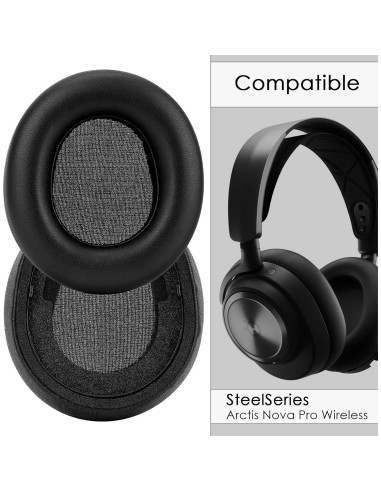 Almohadillas de Reemplazo Linkidea para Auriculares SteelSeries Arctis Nova Pro Inalámbricos - Cuero de Proteína - 2 Unidades