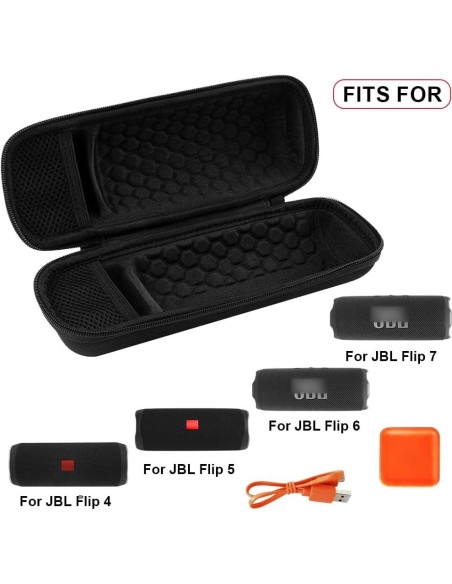 Funda Comecase para Altavoces JBL Flip 7/6/5/4 - Negro