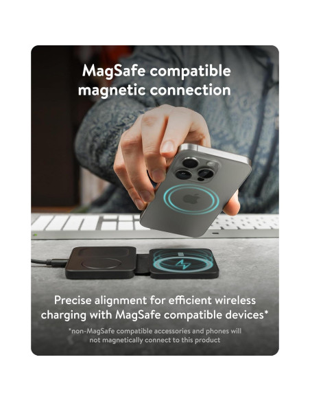Cargador Inalámbrico 3 en 1 Mous - Compatible con MagSafe