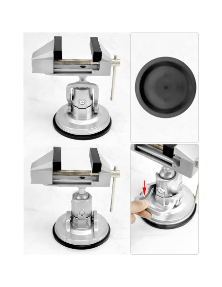 Morsa de Vacío Portátil QWORK 8 cm Rotación 360