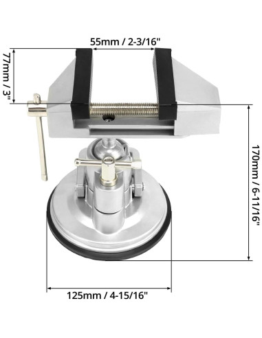 Morsa de Vacío Portátil QWORK 8 cm Rotación 360