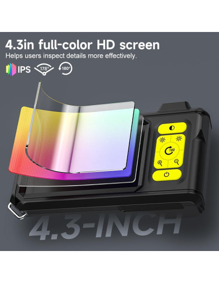 Cámara de Borescopio ILIHOME HD 1080P 4.3" IP67 5m